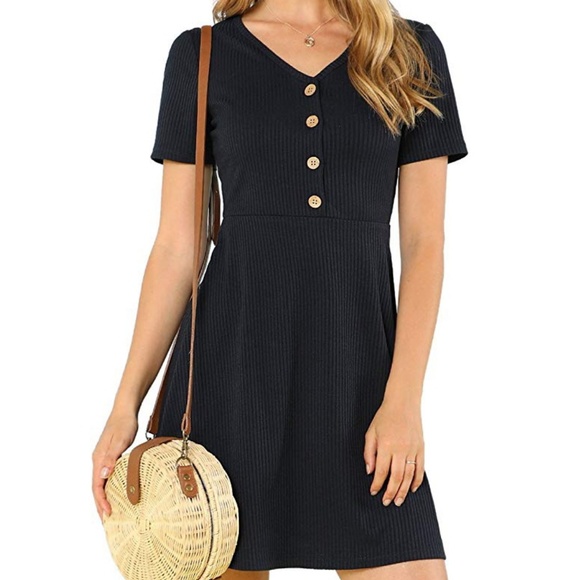 C.C. Boutique Dresses & Skirts - NWT Ribbed Button Front Babydoll Minimalist Dress